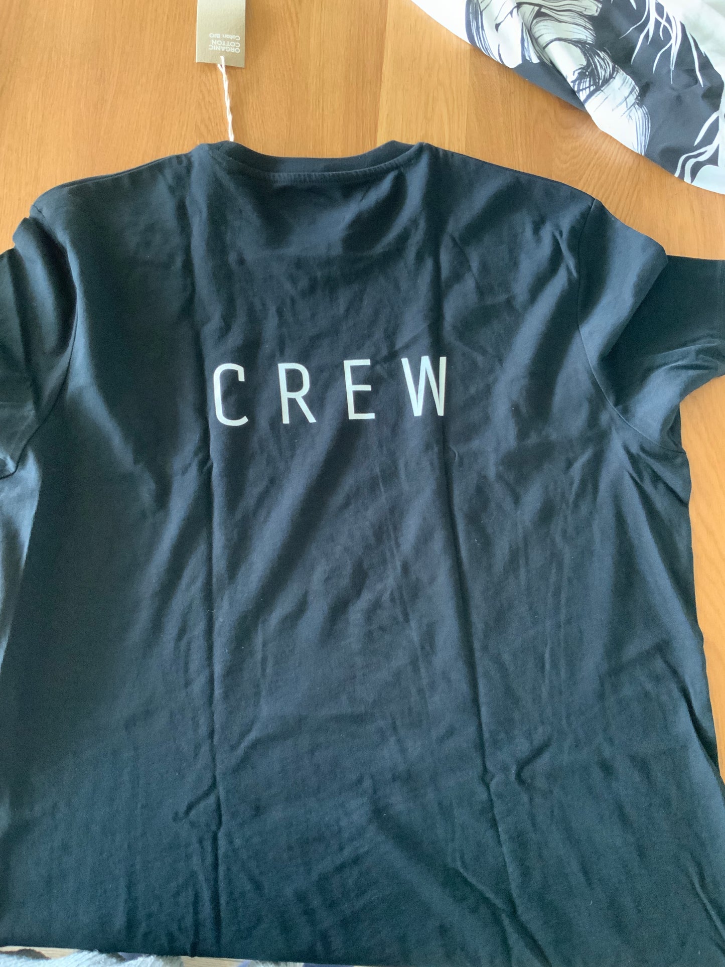 T-shirt en coton bio "Tortue" ;  taille L avec "crew" inscrit dans le dos) (façonné et imprimé en France)