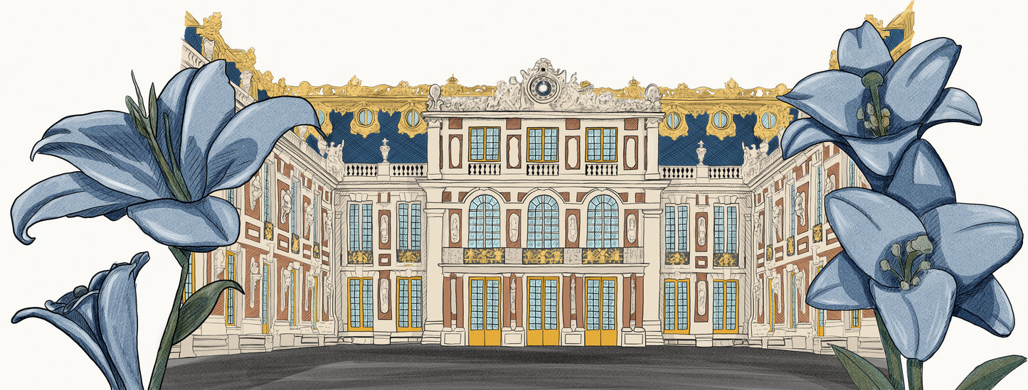 Tasse "Versailles aux lys de jour", 325ml, intérieur blanc