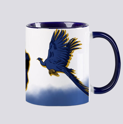 Tasse "Phoenix" / paon bleu , 325ml, intérieur coloré bleu
