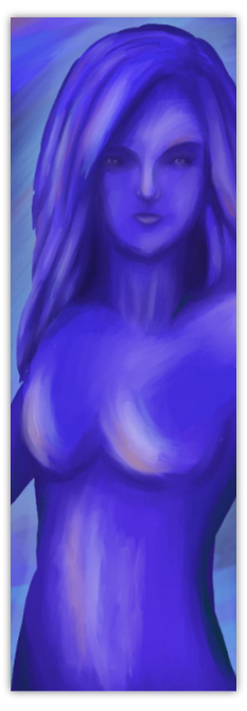 Marque-page Edonias, l'élément eau, forme femme, bleue, convient livre poche