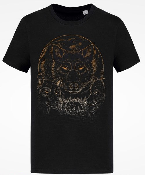 T-shirt en coton bio "Loup" (unisexe du 2XS au 5XL) (façonné et imprimé en France)